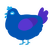 A ultramarine and indigo chicken