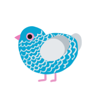 Chicken in a Suit, a cerulean and mist chicken with a lace pattern