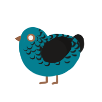 A sea and sable chicken with a half-lace pattern