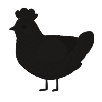 Kairup, a sable chicken with a lace pattern