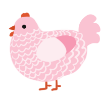 A rose chicken with a lace pattern