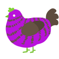 (unnamed), a amethyst and bark chicken with a bar pattern