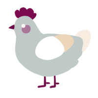 (unnamed), a silver and cream chicken