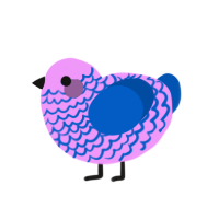 HRT, a lavender and ultramarine chicken with a lace pattern