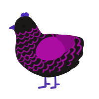 Arcade Carpet, a sable and plum chicken with a lace pattern