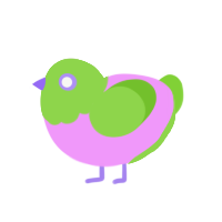 A lavender and grass chicken with a head pattern