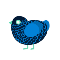 A tumblr and sapphire chicken with a lace pattern