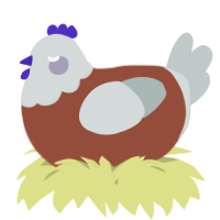 A russet and silver chicken with a head pattern