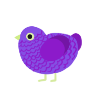 grape sour, a blurple and violet chicken with a lace pattern