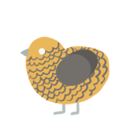 A honey and grey chicken with a lace pattern