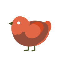 A russet and vermilion chicken with a head pattern
