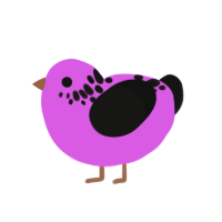 (unnamed), a orchid and black chicken with a neck-speckle pattern