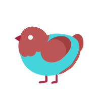 easter egg, a aqua and red chicken with a head pattern