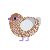 Atrocious Tbh, a brown and mist chicken with a double-lace pattern