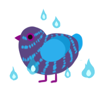 Plum, a overcast and sky chicken with a bar pattern