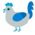 Chipen, a silver and sapphire chicken