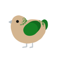 A beige and leaf chicken with a neck-band pattern