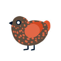 (unnamed), a bark and vermilion chicken with a speckle pattern