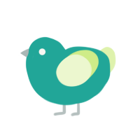 Viridi, a turquoise and apple chicken with a bar pattern