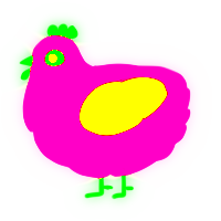 A rose and beige chicken