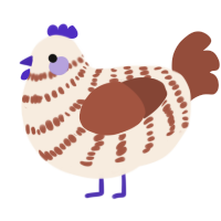 A cream and russet chicken with a bar pattern