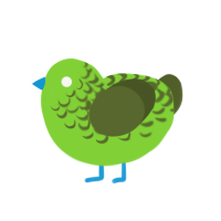 A grass and olive chicken with a half-lace pattern