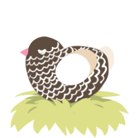 A bark and cream chicken with a lace pattern