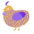 TeaTime, a honey and blurple chicken with a lace pattern