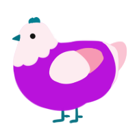 Vivian, a amethyst and rose chicken with a head pattern