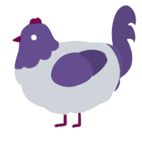 A mist and overcast chicken with a head pattern
