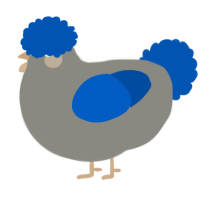 A ash and ultramarine chicken