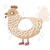 poopfart, a beige and cream chicken with a lace pattern