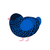 Abyssopelagic, a tumblr and ultramarine chicken with a lace pattern