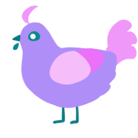 A lilac and lavender chicken