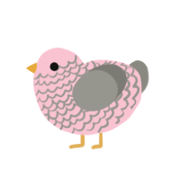 Dorothy, a rose and ash chicken with a lace pattern