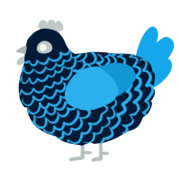 A tumblr and sky chicken with a lace pattern