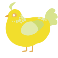 Lemondrop, a yellow and lemon chicken with a neck-speckle pattern