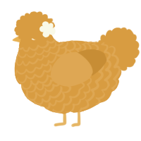 A orange chicken with a lace pattern