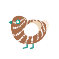 A brown and cream chicken with a bar pattern