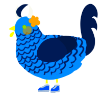 webby, a sapphire and tumblr chicken with a lace pattern