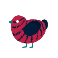 Hot Potato, a crimson and tumblr chicken with a bar pattern