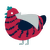 Hot Potato, a crimson and tumblr chicken with a bar pattern