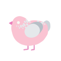 A rose and mist chicken with a neck-speckle pattern
