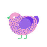 (unnamed), a pink and blurple chicken with a lace pattern