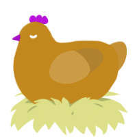 A ochre and gold chicken