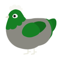 A ash and leaf chicken with a head pattern