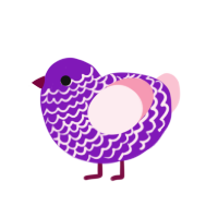 lard, a violet and rose chicken with a lace pattern