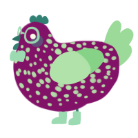 A plum and spring chicken with a speckle pattern