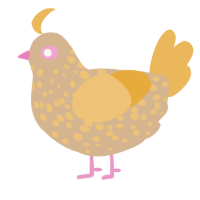 A beige and honey chicken with a speckle pattern