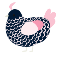 A tumblr and rose chicken with a lace pattern